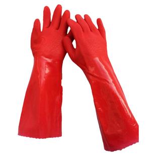 大号加长加厚胶皮保暖一体加绒洗碗家务洗车耐用秋冬男女橡胶手套