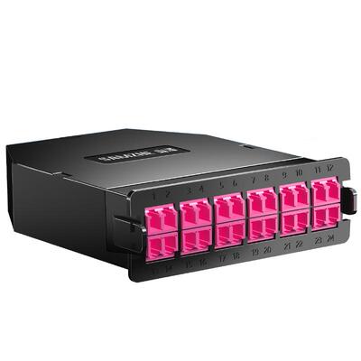 山泽MPO模块盒预端光纤配线架盒子转LC12芯24芯万兆多模OM3/OM4高密度转换盒