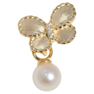 半觉小金蝴蝶银配件拉丝工艺百搭万能扣(珍珠可拆卸)礼物可开票