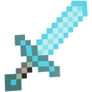 我的世界拔刀剑武器官方剑模型塑料蓝色剑泡沫史蒂夫工具男孩玩具