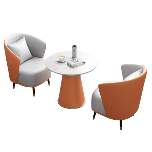 酒店单人沙发休息区轻奢休闲椅接待区售楼处洽谈酒店沙发小圆桌椅
