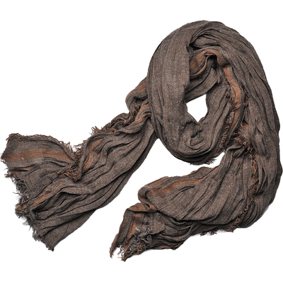 男士咖啡色渐变复古文艺风围巾