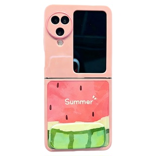 小清新夏天西瓜适用oppofindn3flip手机壳新品findn2flip高级华为pocket2网红爆款上下折叠防摔的外壳保护套