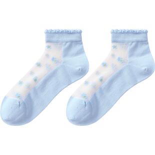 tutuanna玻璃丝袜女夏季薄款银线花朵水晶凉鞋袜芭蕾风袜子女