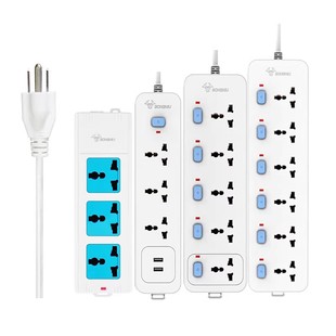 公牛美标插排圆孔美国加拿大转换插座通用孔美规美式插头转换器