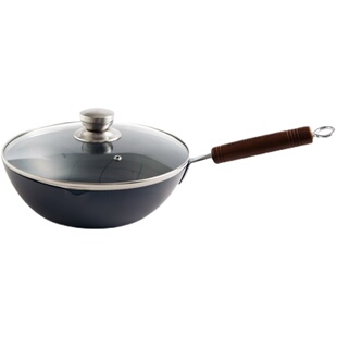 日本原装summit铁流窒化铁锅深型小炒锅辅食锅平底小锅无涂层26cm