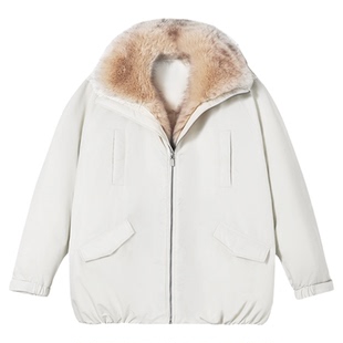 PSO Brand男装女装90绒美式毛领羽绒服女款冬季外套情侣装保暖潮