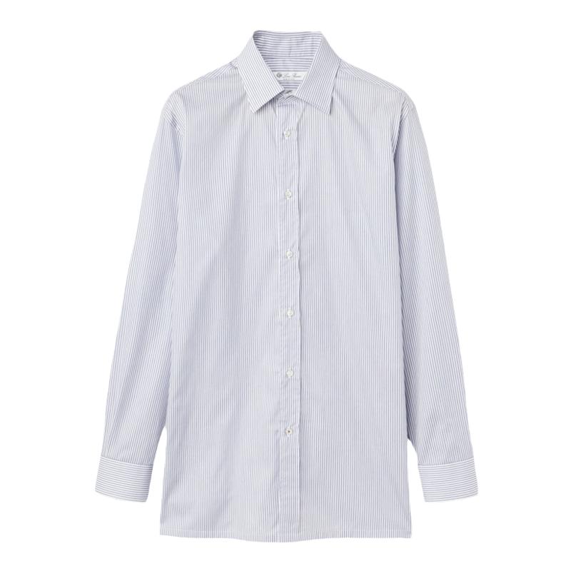 Loro Piana/诺悠翩雅男装棉质斜纹商务休闲长袖衬衫