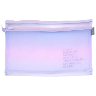 香港Easymate易事美云朵浪漫A4渐变色大容量B5尼龙网纱收纳文件袋