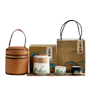 旅行茶具套装便携式包一壶三杯两快客杯车载功夫户外随身游泡茶壶