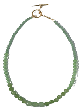 DINN DINN DESIGN原生系列马来玉串珠绿色项链天然石小众新中式