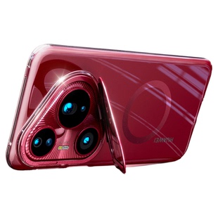 简物说适用华为pura80pro手机壳透明新款Pura80隐形支架Pro十官方高端P80ultra奢华商务超薄防摔外壳全包散热