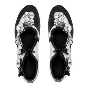 少女感花朵芭蕾舞鞋2026夏季新款百搭圆头抽绳平底玛丽珍运动鞋女