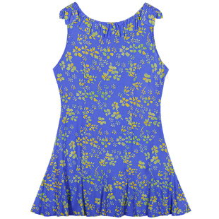 落落狷介特别漂亮掐腰小裙子2026新款碎花裙无袖连衣裙多巴胺穿搭