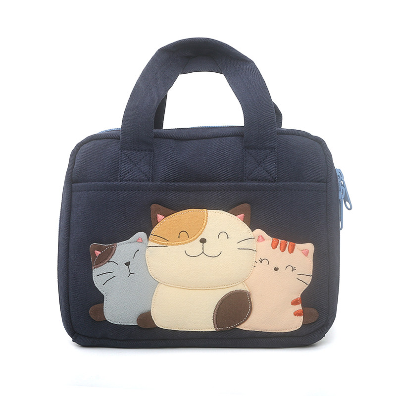 kine猫卡通棉布逛街轻便手机包