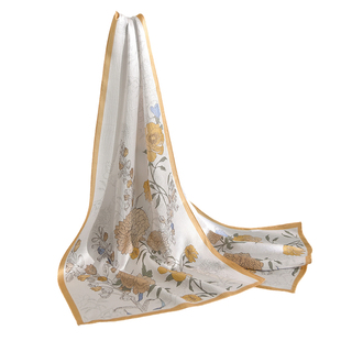 国风真丝围巾女杭州丝绸特产丝巾妈妈款披肩高档礼盒伴手礼送长辈