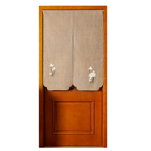 门帘禅意新中式茶室布艺装饰帘隐私遮挡帘家用厨房卫生间隔断帘