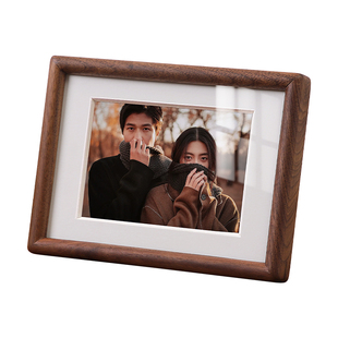 实木相框摆台高级感黑胡桃木空框定制加打印洗照片做成墙上相册框