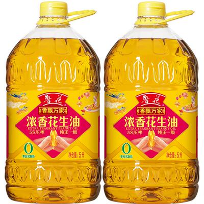 鲁花香飘万家花生油5L*2