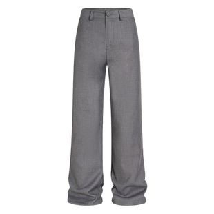 ISTURE美式简约纯色cleanfit休闲微喇西裤男女宽松简约百搭长裤子