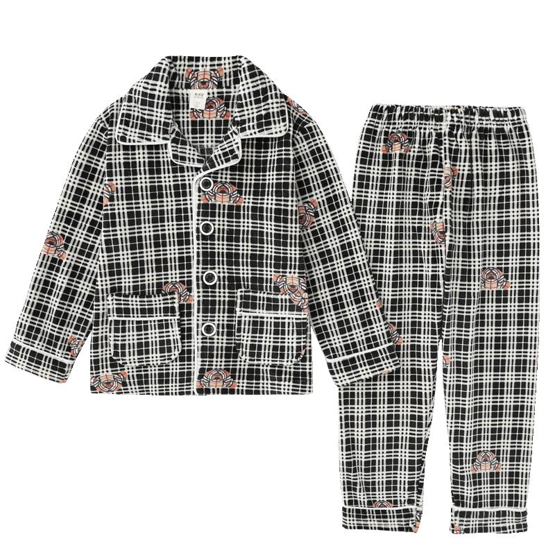 海岛加厚珊瑚绒保暖格子家居服