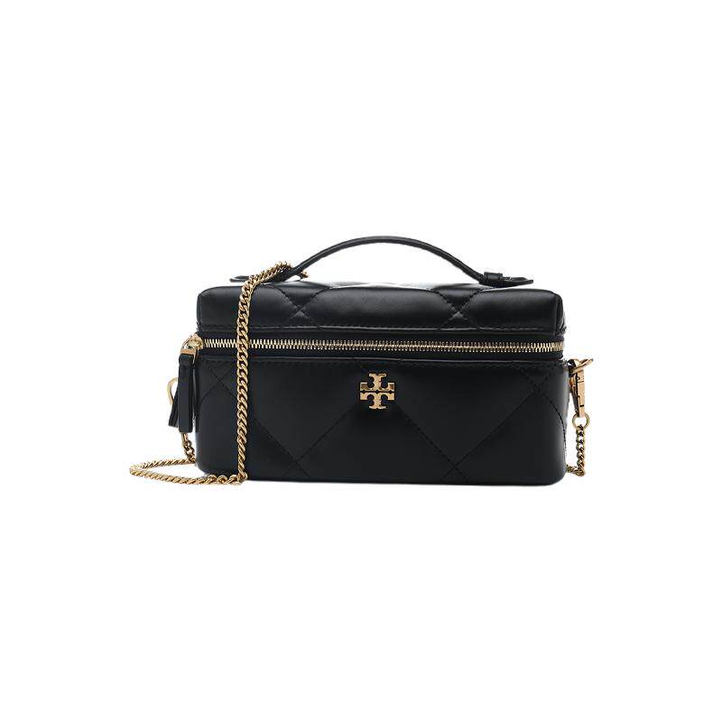 【自营】Tory Burch/汤丽柏琦Kira牛皮革女士手提化妆包链条包