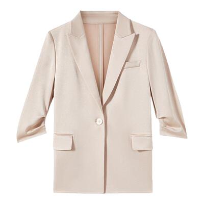 朗姿25三醋酸西服外套职业装休闲高级感正装气质夏季新款通勤西装