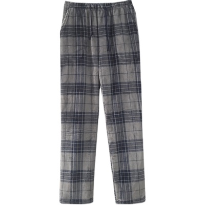 法兰绒男日系家居服保暖新款睡裤