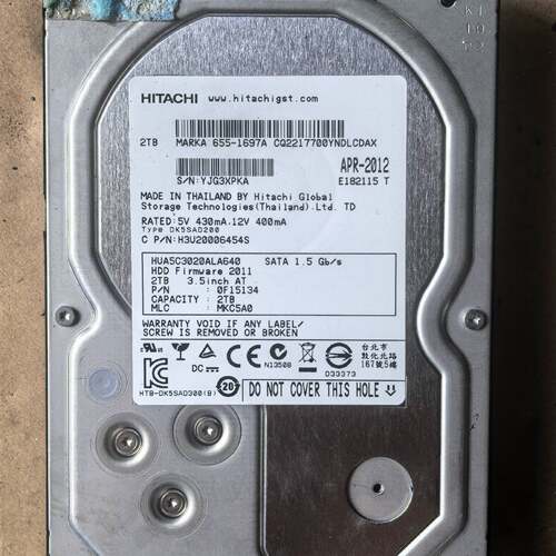 〔议价-可维修〕日立Hitachi 2TB 3.5寸机械，型号HUA72