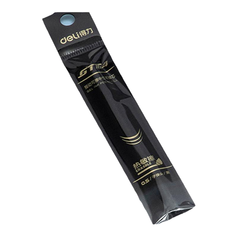 得力中性笔可擦笔芯按动款20支装黑色/晶蓝色0.5mm子弹头/全针管热敏可擦替换笔芯小学生专用文具用品