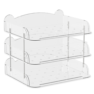 书架桌面书本置物架书桌多功能透明收纳盒A4打印纸试卷学科整理架