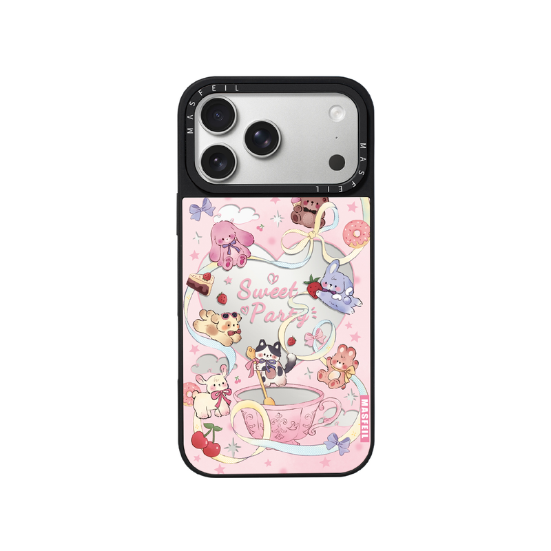 MASFEIL× 动物茶话会适用iPhone17Promax手机壳新款ip15磁吸带支架苹果16Pro套Jo5镜面好看的13pm全包14可爱