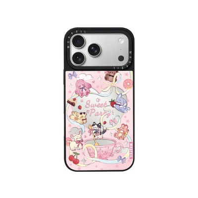 MASFEIL× 动物茶话会适用iPhone17Promax手机壳新款ip15磁吸带支架苹果16Pro套Jo5镜面好看的13pm全包14可爱