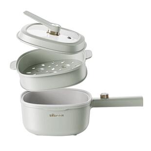 小熊电煮锅家用火锅宿舍学生锅多功能电热锅小型蒸电锅炒菜2到3人