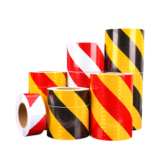 黄黑警示胶带高粘度耐磨不留胶反光膜水泥地面地板车位划线车间地标线定位标识贴夜间交通引导警戒斑马线胶布