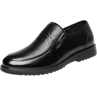 红蜻蜓皮鞋男春秋季2025真皮男士商务中老年新款休闲软底爸爸鞋子