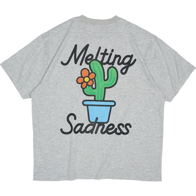 MeltingSadness(MTSS) 23SS仙人掌logo印花花纱短袖T恤夏180g