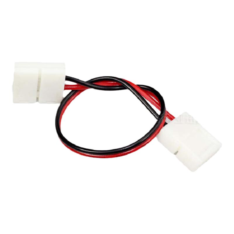 LED 2pin免焊卡扣防水双接头3528/5050单色灯带连接器/连接线10mm