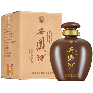 西凤酒珍酿头曲1.5L 坛装52度纯粮食酒收藏自饮凤香型白酒