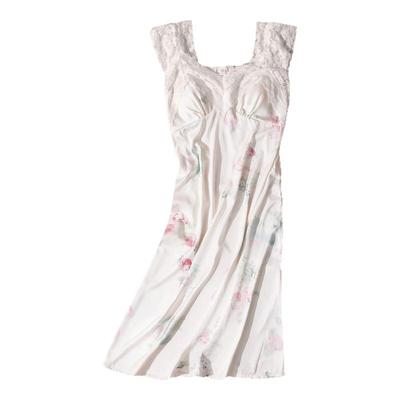 V领带胸垫蕾丝性感冰丝吊带睡裙