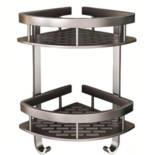 卫生间免打孔置物架浴室太空铝三角架厕所洗手间墙角壁挂收纳架子