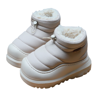 卉兹沐羽绒布防水雪地靴女士冬季居家防滑时尚外穿保暖厚底棉鞋