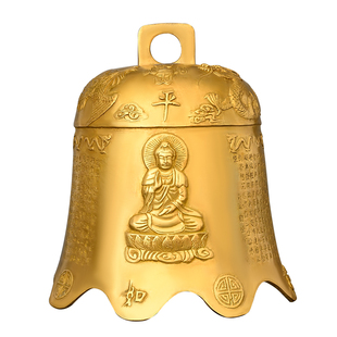 铜铃铛铜钟观音平安钟全家平安大铜钟寺庙家居铃铛龙钟挂件纯黄铜