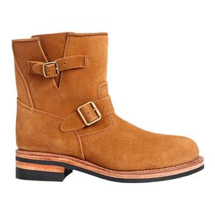 固特异工艺翻毛真皮中筒工程师靴机车骑士靴圆头美式户外休闲皮靴