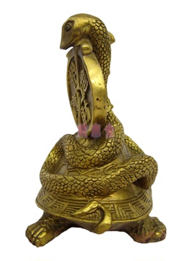 玄武四方神黄铜质风水摆件真武帝