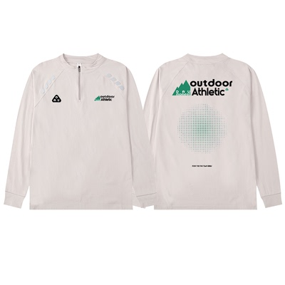 DAU(波点)城市运动户外健身春秋立领跑步马拉松篮球速干长袖t恤