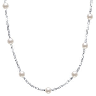 潮宏基闪耀银河s925银仿珍珠项链碎银子几两ins风情人节礼物xhs女