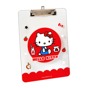 【正版授权 】HelloKitty亚克力透明板夹凯蒂猫文件夹板写字垫板小学生专用A4纸夹板硬书写板资料固定夹板子