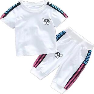 宝宝夏季套装婴幼儿纯棉7分裤二件套儿童网红T恤中小童休闲套装潮