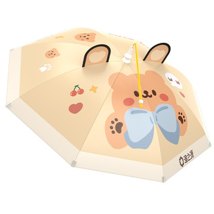 渔之源儿童伞帽头戴式雨伞头顶伞户外垂钓钓鱼遮阳防晒防雨帽子伞